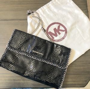 Michael Kors snakeskin clutch shoulder purse